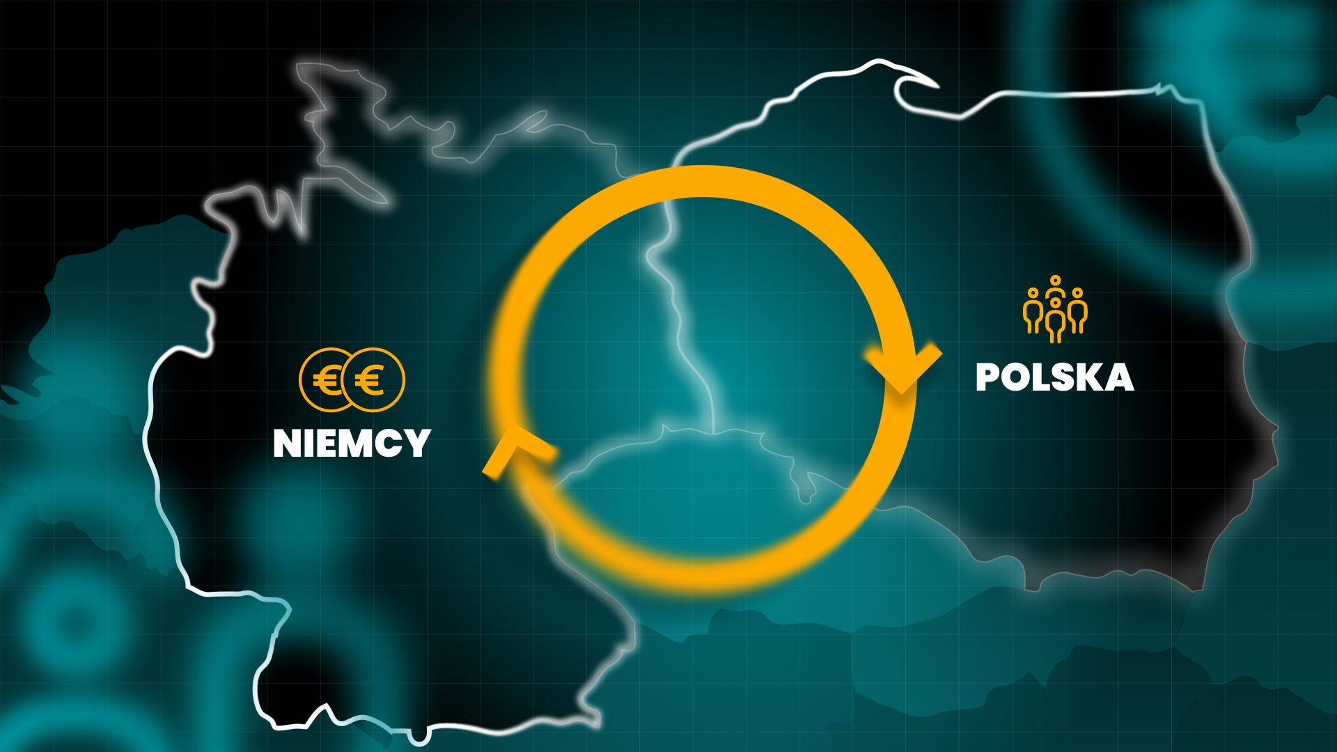 Mapa Europy pokazująca, że okresy pracy w Niemczech i Polsce można łączyć przy ustalaniu prawa do emerytury